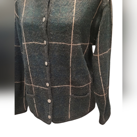 Tally Ho Vintage Plaid Cardigan Sweater - Picture 3 of 5